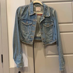 Free People Cropped Light Denim Jacket